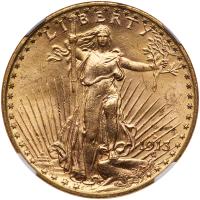 1913-D $20 St. Gaudens NGC MS63