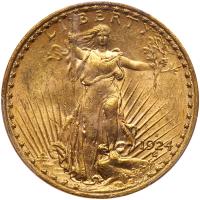 1924-S $20 St. Gaudens PCGS MS62