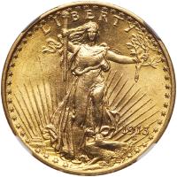 1913 $20 St. Gaudens NGC MS62