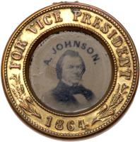 Abraham Lincoln Andrew Johnson 1864 Ferrotype Presidential Campaign Medal