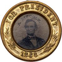 Abraham Lincoln Andrew Johnson 1864 Ferrotype Presidential Campaign Medal - 2