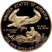 1991-W. $50.00 1 oz American Gold Eagle NGC PF70 UC - 2