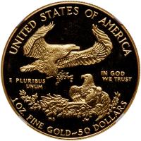 1992-W. $50.00 1 oz American Gold Eagle NGC PF70 UC - 2