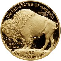 2007-W. $50.00 Gold Buffalo .9999 Fine 1 oz. NGC PF70 UC - 2