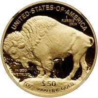2014-W. $50.00 Gold Buffalo .9999 Fine 1 oz. PF70 UC - 2
