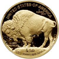 2016-W. $50.00 Gold Buffalo .9999 Fine 1 oz. NGC PF70 UC - 2