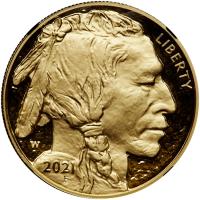 2021-W. $50.00 Gold Buffalo .9999 Fine 1 oz. NGC PF70 UC