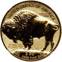 2013-W. $50.00 Gold Buffalo .9999 Fine 1 oz. 100th Anniversary Issue NGC PF70 UC - 2