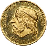 Uruguay. Gold Medal, undated About Unc