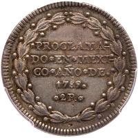 Mexico. 2 Reales Size Silver Proclamation Medal, 1789 PCGS AU58 - 2