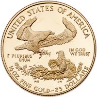 1997-W. $25.00 1/2 oz American Gold Proof Eagle Gem Proof - 2