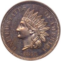 1858 Pattern Cent. Copper-nickel, plain edge. Judd-212. Pollock-256. Rarity 4