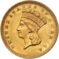 1862 $1 Gold Indian PCGS MS63