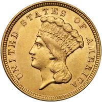 1854 $3 Gold PCGS AU58