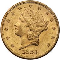 1883-S $20 Liberty PCGS AU58