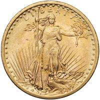 1907 $20 St. Gaudens. Flat Relief PCGS MS62