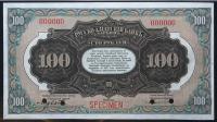 Russia. China, Russo-Asiatic Bank. "Specimen" 100 Rubles, 1917 Harbin