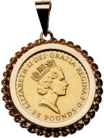 Great Britain. 25 Pounds with Bezel, 1987 Choice About Unc