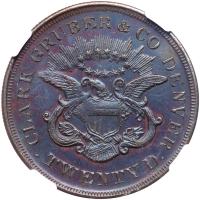 1861 Pattern Double Eagle. Copper, reeded edge. Judd-289. Pollock-347 - 2