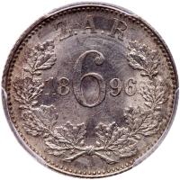 South Africa-Republic. 6 Pence, 1896 PCGS MS63 - 2
