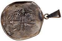 WITHDRAWN - Worldwide. Shipwreck Spanish Colonial Silver 8 Reales (c.1700) Mounted in Gold Bezel - 2