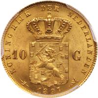 Netherlands. 10 Gulden, 1897 PCGS MS64 - 2