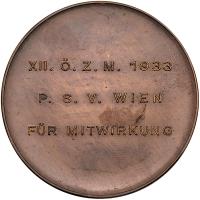 Worldwide. Vienna Sporting Participation Medal dated 1933 Unc - 2
