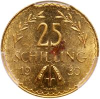 Austria. 25 Schilling, 1930 PCGS MS63 PL - 2