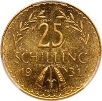 Austria. 25 Schilling, 1931 PCGS MS63 - 2