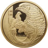 China (People's Republic). Golden Pheasant Official Mint Gold 1 Kilo Medal, 2017