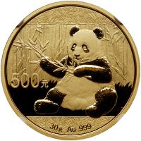 China (People's Republic). 5 Piece Panda Set: 500, 200, 100, 50, 10 Yuan, 2017 N