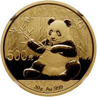 China (People's Republic). 5 Piece Panda Set: 500, 200, 100, 50, 10 Yuan, 2017 N