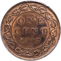 Canada. Cent, 1907-H PCGS MS62 RB - 2