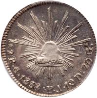 Mexico. 2 Reales, 1838-Go PJ PCGS MS64
