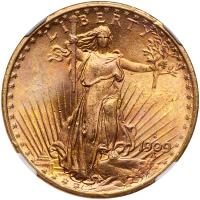 1909-S $20 St. Gaudens NGC MS65