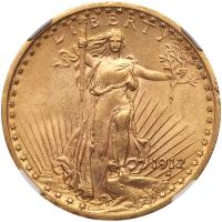 1912 $20 St. Gaudens NGC AU58