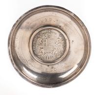 Worldwide. Silver Dish with Malta 30 Tari of 1790 at Base