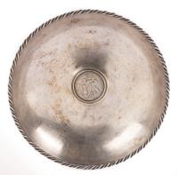 Worldwide. Silver Dish with Switzerland-Basel 5 Batzen of 1809 at Base