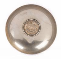 Worldwide. Silver Dish with Switzerland-Bern 5 Batzen of 1826 at Base