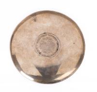 China. Silver Dish with Kwang-Tung 20 Cents, ND (1890-1908) at Base EF Details