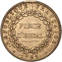 France. Essai (Module de) 2 Sol, 1793 PCGS About Unc - 2