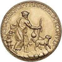 Italian States: Florence. Michelangelo Buonarroti. Artist, 1475-1564. Gilt Copper Medal - 2