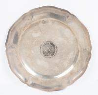 Mexico. Silver Tray with Un Peso of 1908-Mo at Base EF Details
