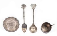 Mexico. Silver Spoon's, Cup and Small Ash Tray Lot: