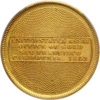 1853 U.S. Assay Office $20 Gold, 900 THOUS PCGS Unc Details - 2