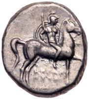 Calabria, Taras. Silver Nomos (6.42 g), ca. 272-240 BC Choice VF