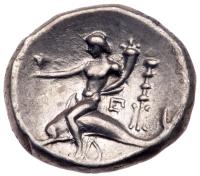 Calabria, Taras. Silver Nomos (6.42 g), ca. 272-240 BC Choice VF - 2