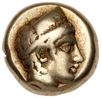 Lesbos, Mytilene. Electrum Hekte (2.42 g), ca. 412-378 BC VF