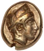 Lesbos, Mytilene. Electrum Hekte (2.53 g), ca. 412-378 BC VF