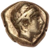 Lesbos, Mytilene. Electrum Hekte (2.54 g), ca. 412-378 BC VF